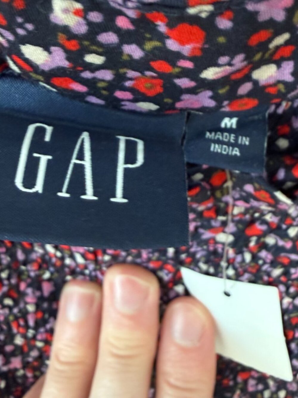 Gap Poplin Flutter-Sleeve Floral Mini Dress Black Medium New with Tag - Picture 4 of 4